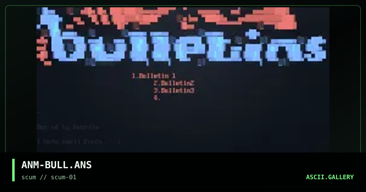 bulletins, by anomite, 1997