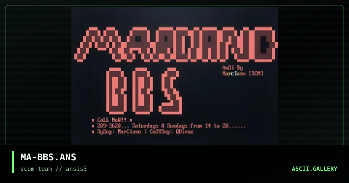 MA-BBS.ANS, by marciano, 1997