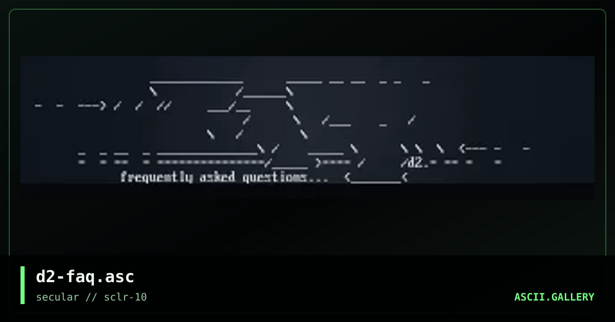 faq, by dizz, 2000