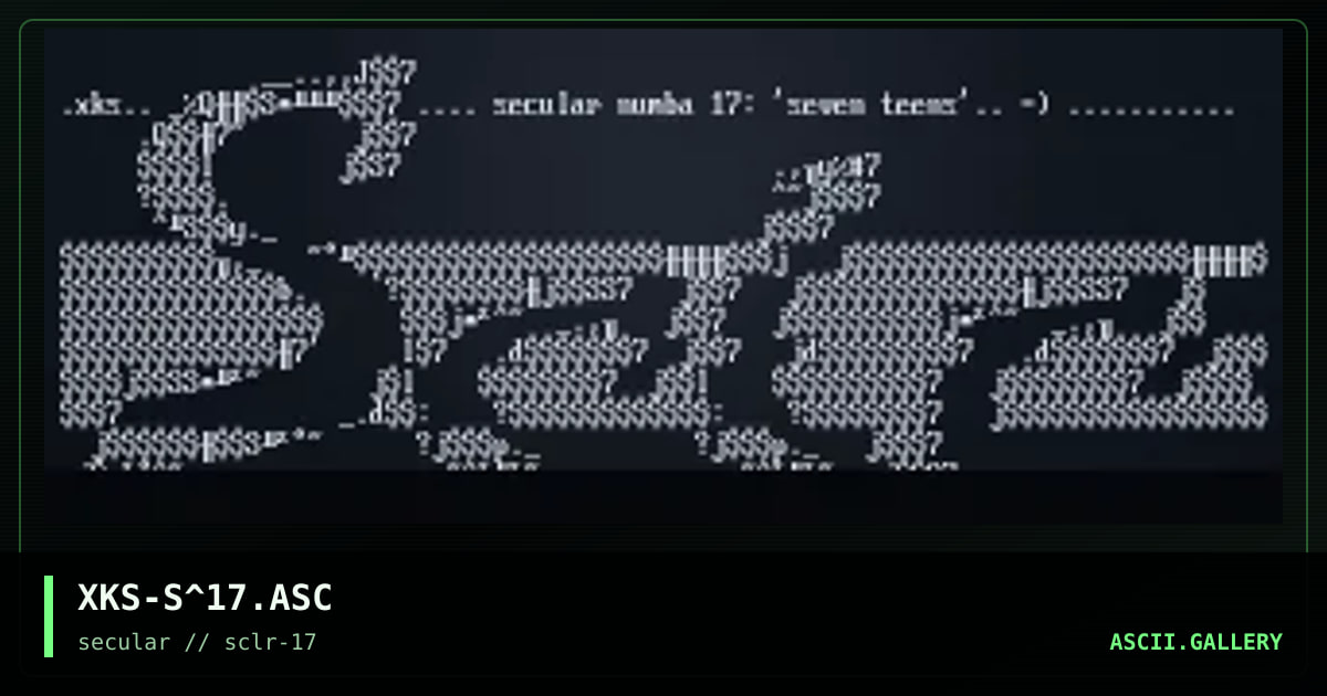 secular 17, by xkeys, 2001
