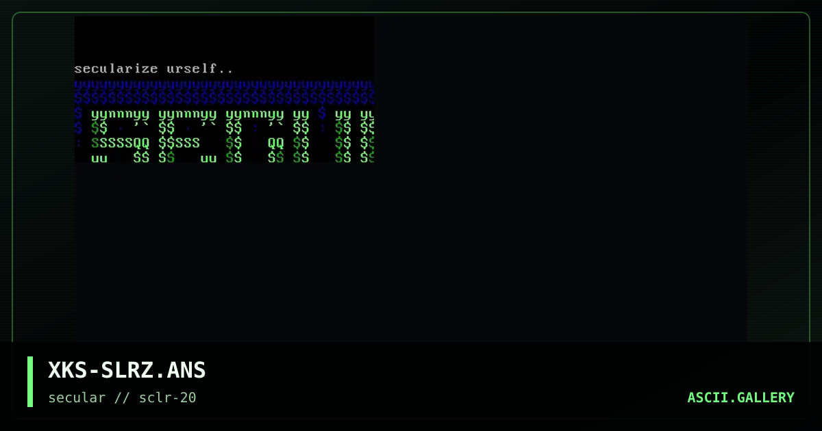 secularize urself.., by xkeys, 2001