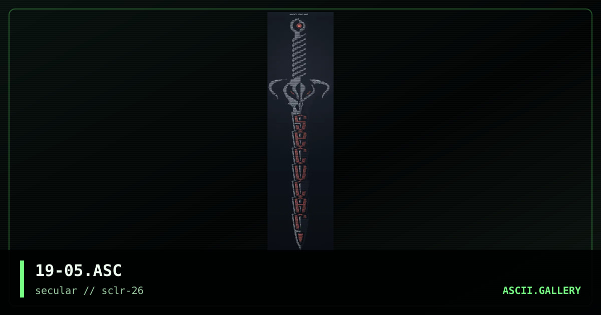 secular's ritual sword, by xkeys, 2002