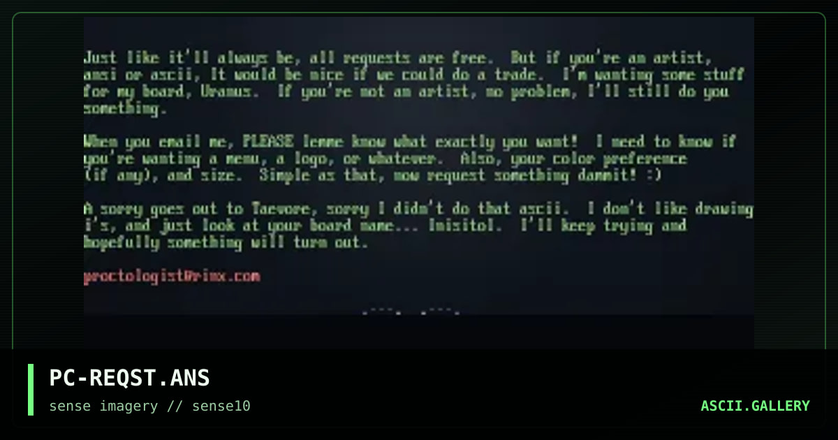 REQUESTS?!, by proctologist, 2002