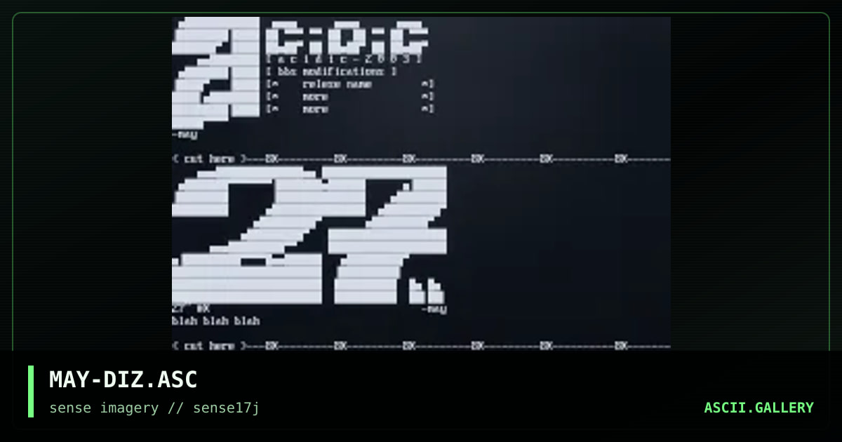 MAY-DIZ.ASC, by maytag, 2003