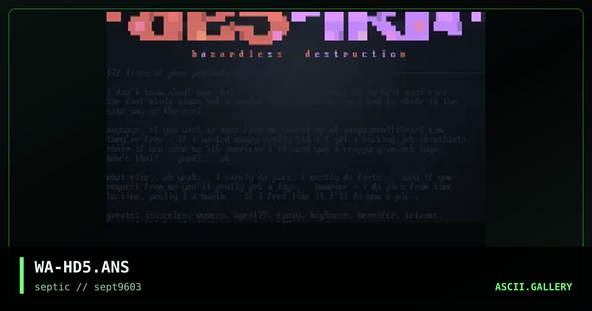 hazardless destrukshion, by warpus, 1996