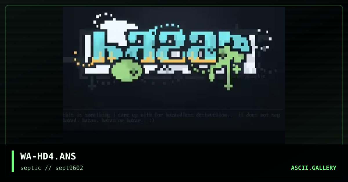 hazardless destruction logo, by warpus, 1996