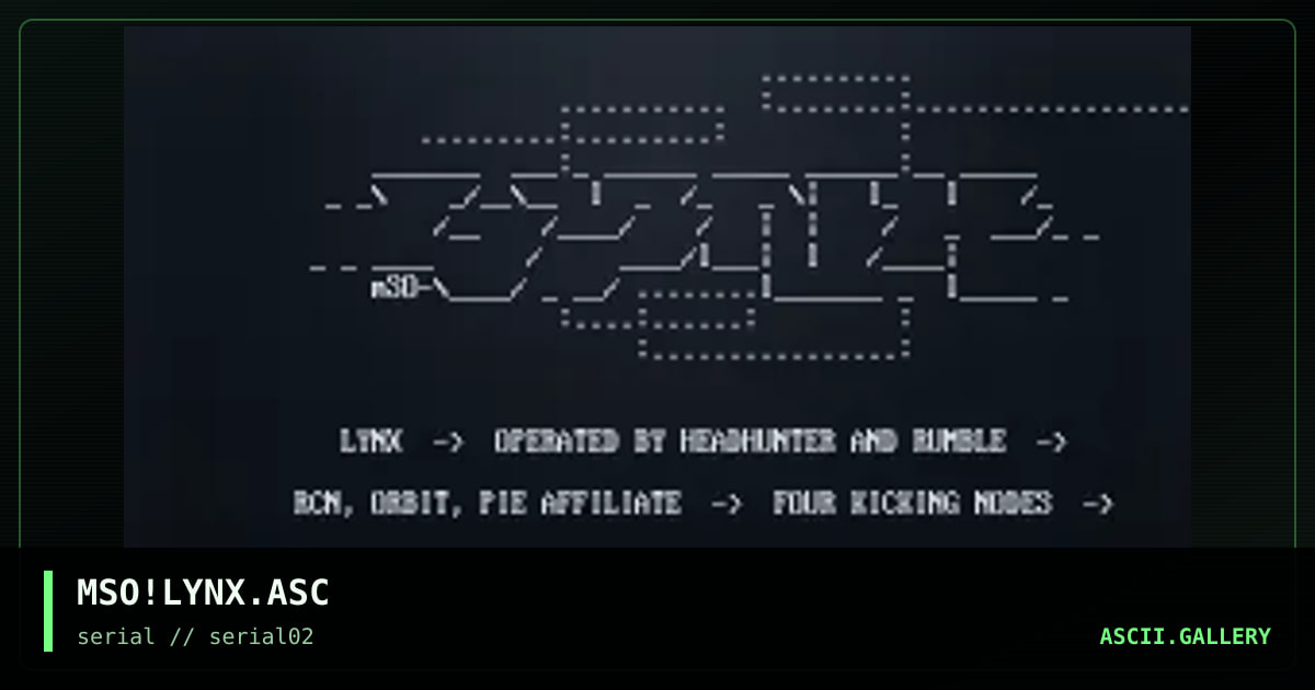MSO!LYNX.ASC, by mso, 1997