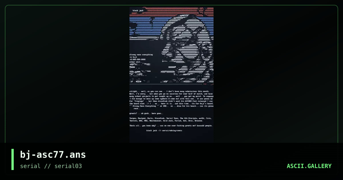 Welcome / Stats screen (Doe), by black jack, 1997
