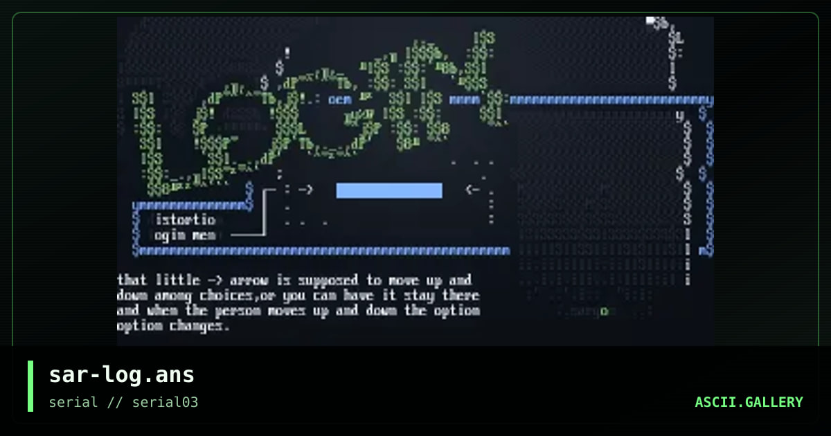 sar-log.ans, by sargon, 1997