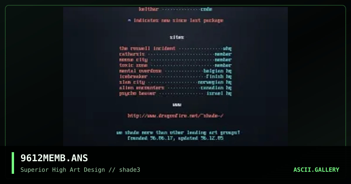 memberlist 9612, by dfuse, 1996