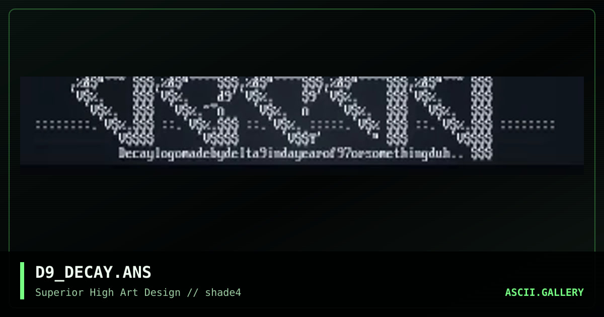 Decay!. logo.., by delta 9, 1997