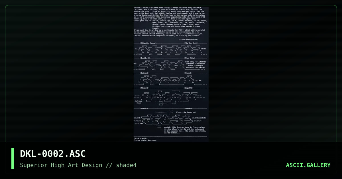 ascii cluster, by darklord, 1997