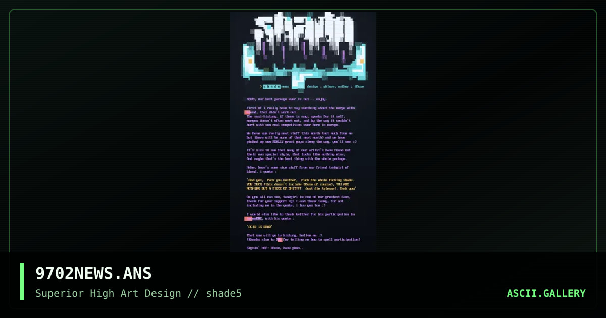 shade newsletter, by phlare, 1997