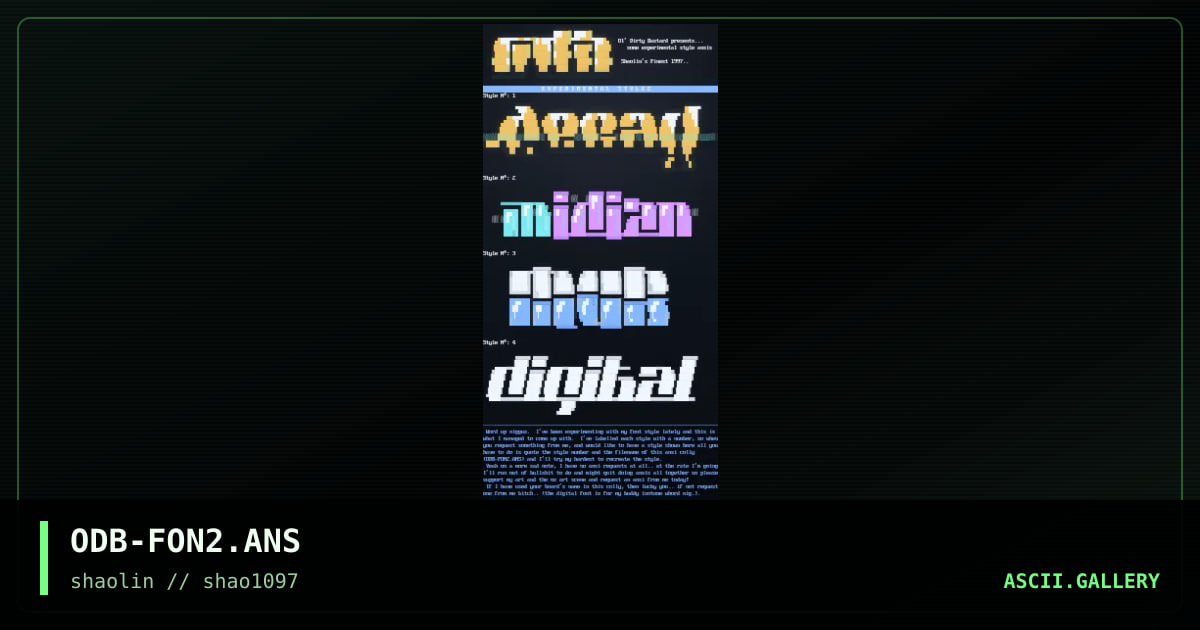Experimental Fonts, by ol dirty bastard 2, 1997