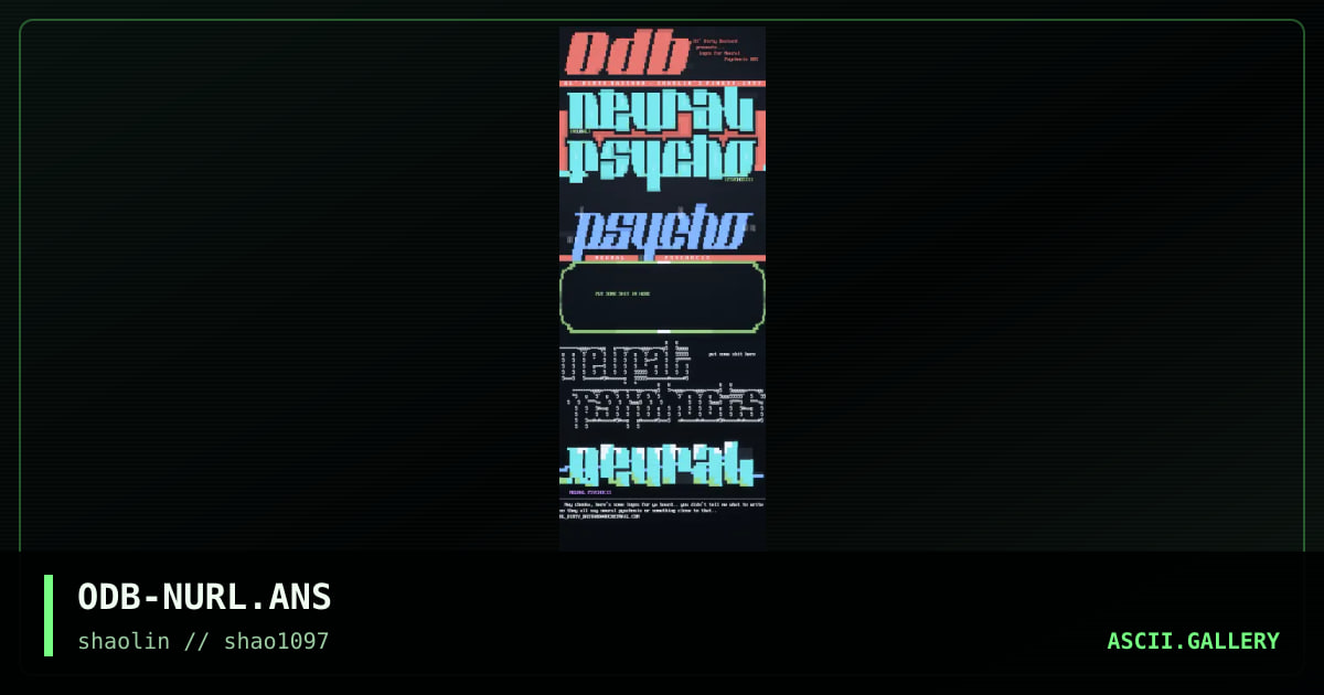 Neural Psychocis Logos, by ol dirty bastard 2, 1997