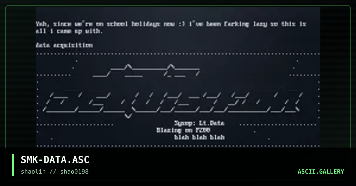 Data Acquisition Addy, by shaolin monk, 1998