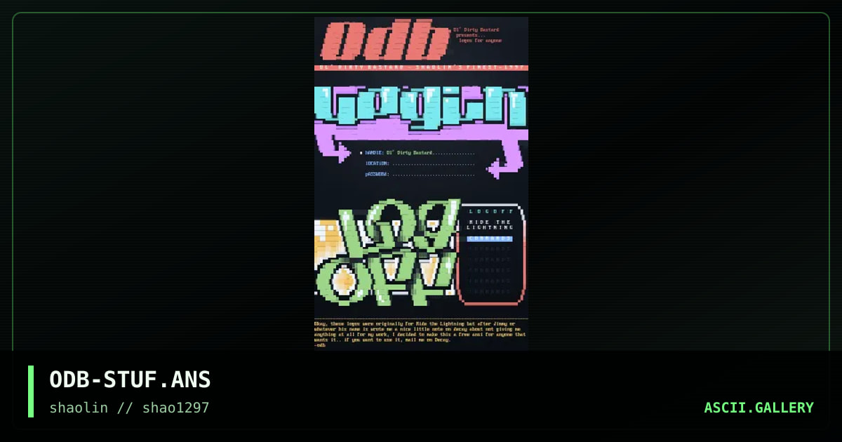 Logoff/Logon, by ol dirty bastard 2, 1997