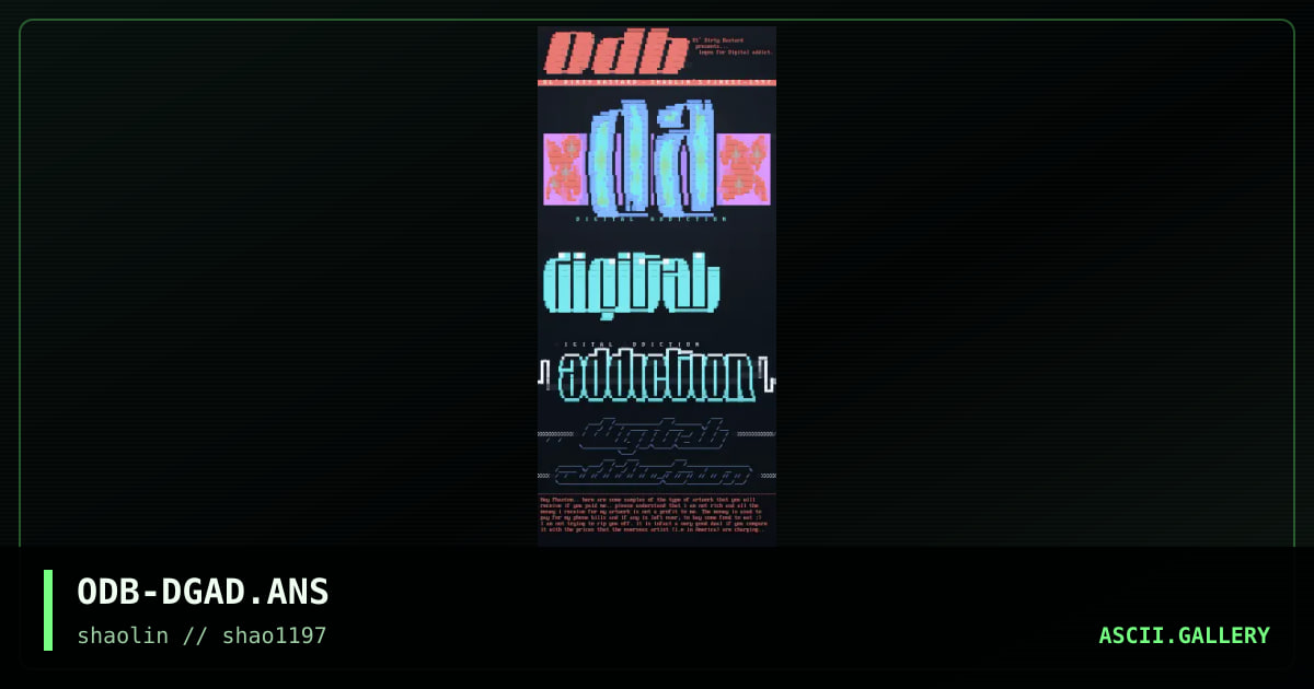 Samples for Digital Adiction, by ol dirty bastard 2, 1997