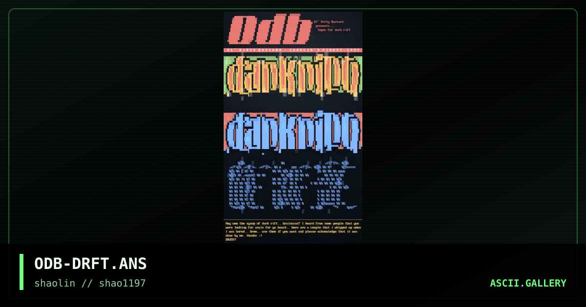 Logos for Dark Rift, by ol dirty bastard 2, 1997