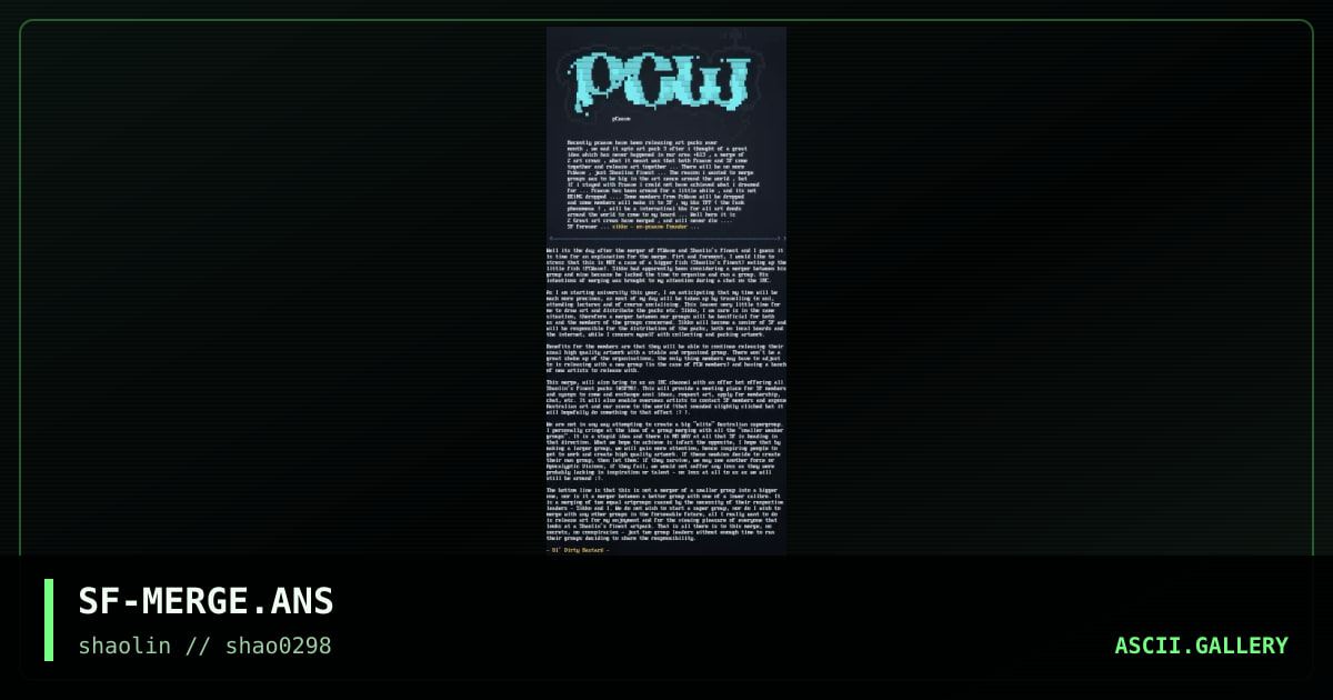 Reason for PCW merge with SF, by untagged, 1998