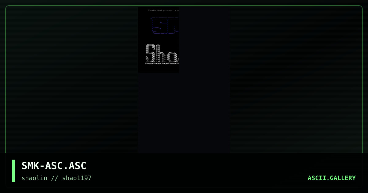 Ascii Collection 3, by shaolin monk, 1997