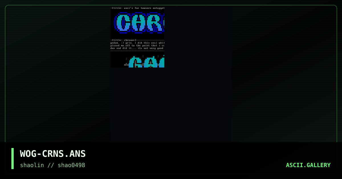 Chronos Ansi, by wooga, 1998