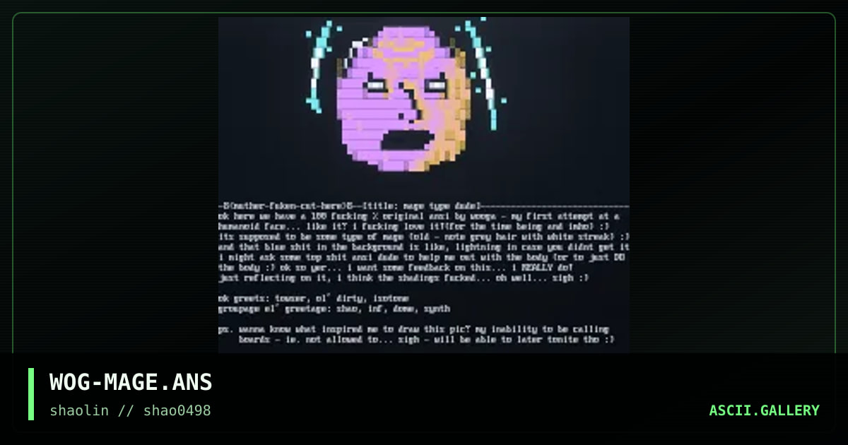 Picture of a face, by wooga, 1998
