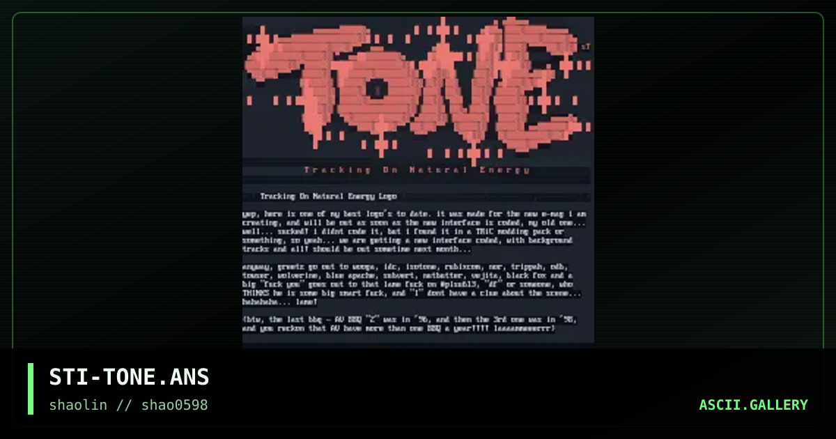 Tone, by stimpy, 1998