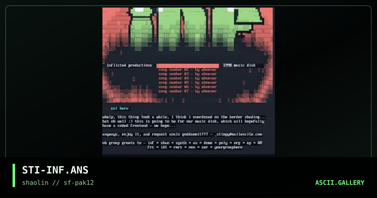 Inflicted, by stimpy, 1998
