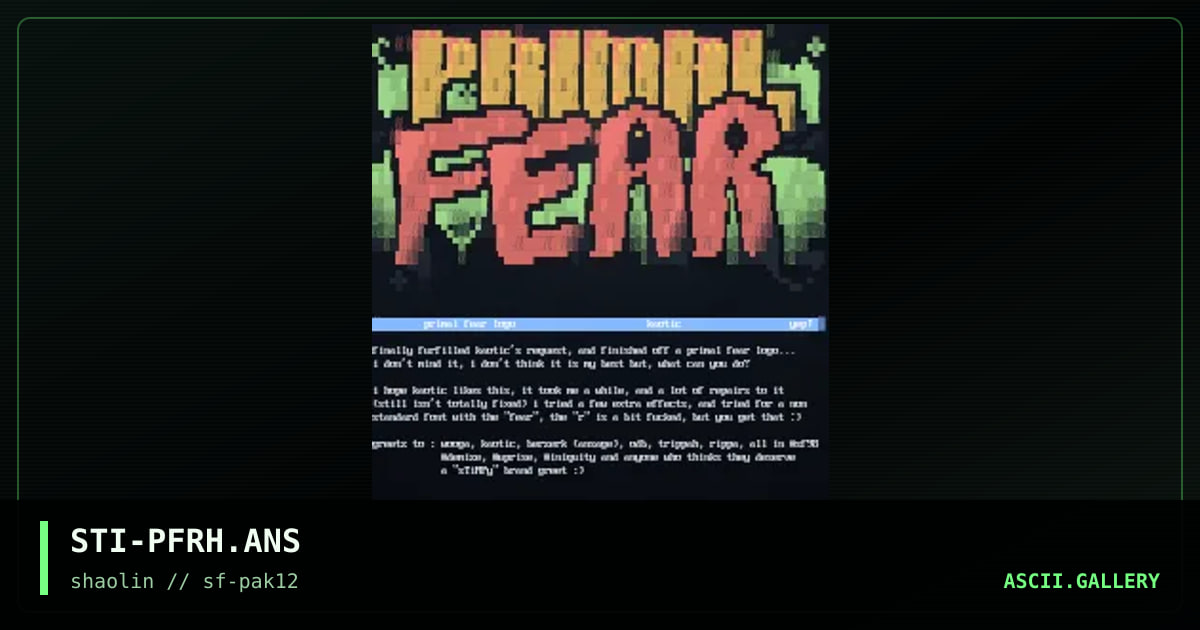 Primal Fear Header, by stimpy, 1998