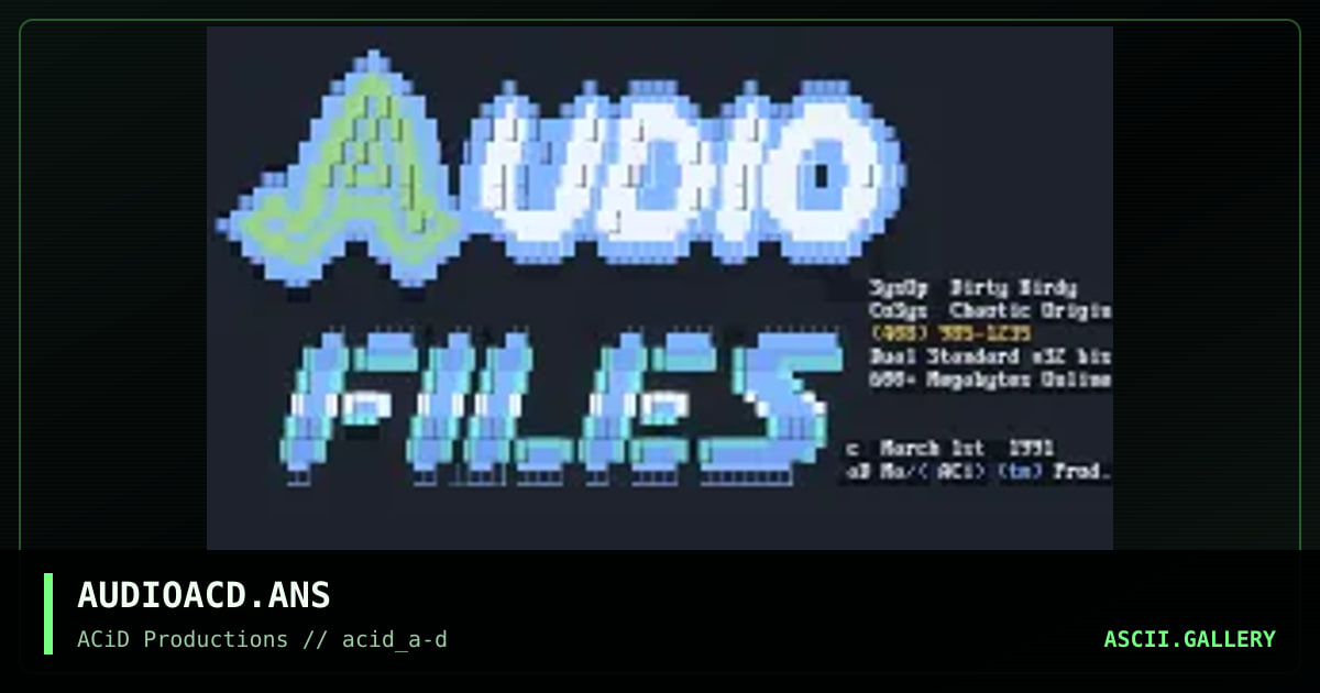 AUDIOACD.ANS, by radman, 1990