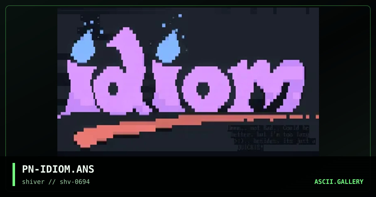 PN-IDIOM.ANS, by piston, 1994