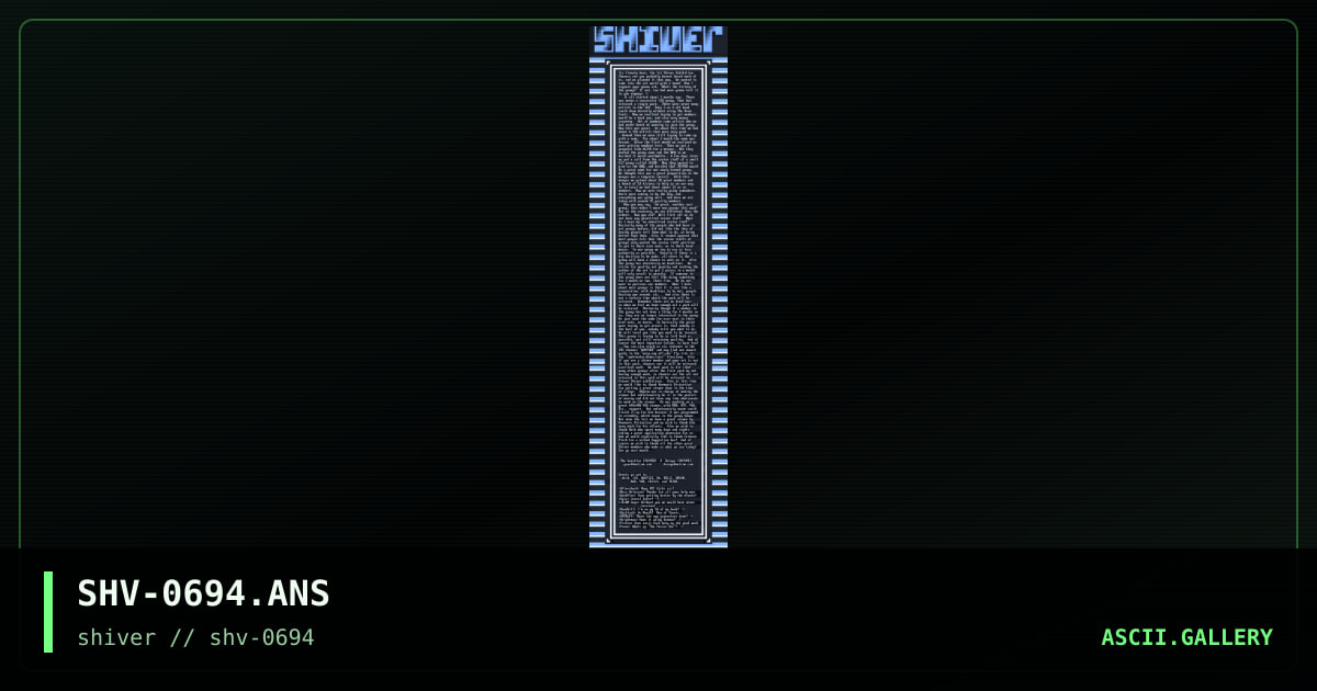 SHV-0694.ANS, by shiver, 1994