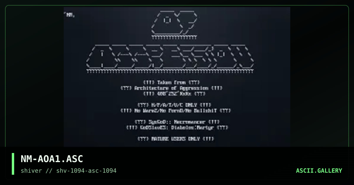 Architecture of Aggression #2, by necromancer, 1994