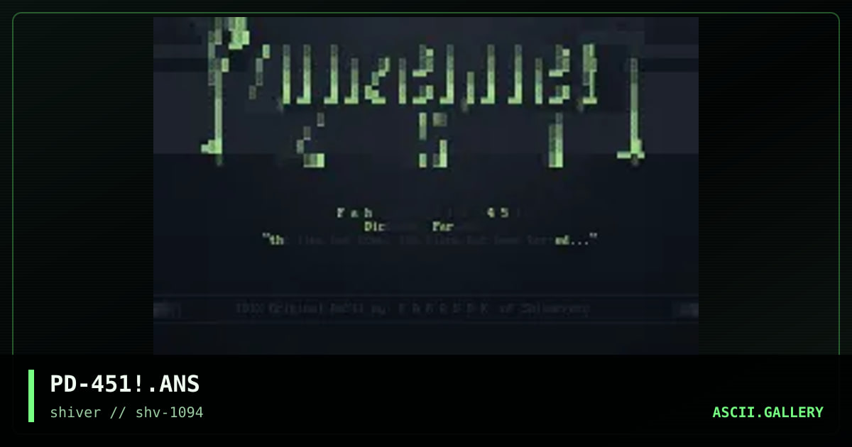 Fahrenheit 451, by paradox, 1994