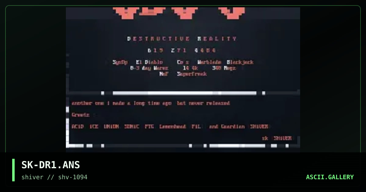 Destructive Reality, by shattered link, 1994
