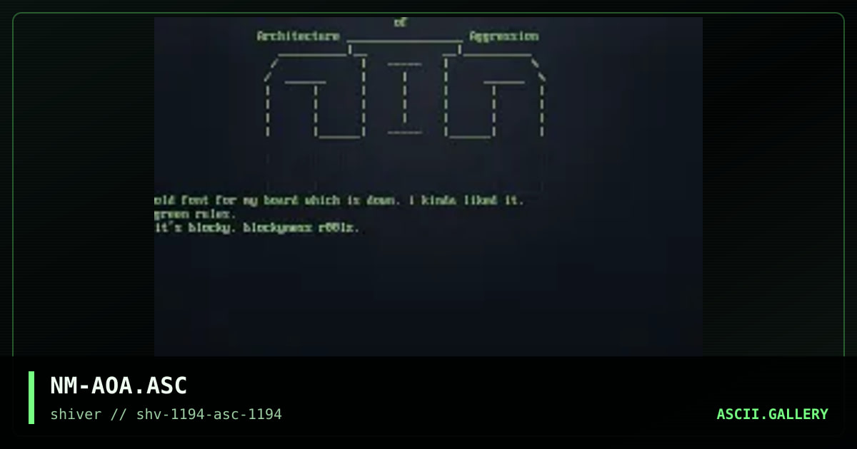 Architecture of Aggression, by necromancer, 1994