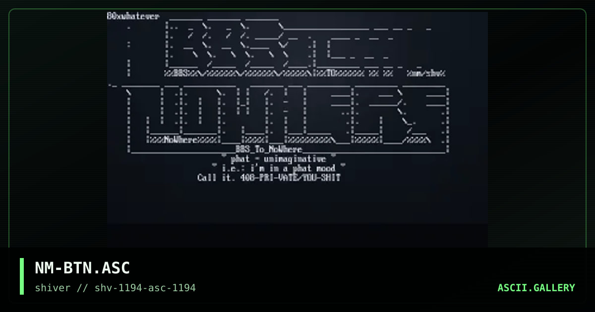 BBS To NoWhere, by necromancer, 1994