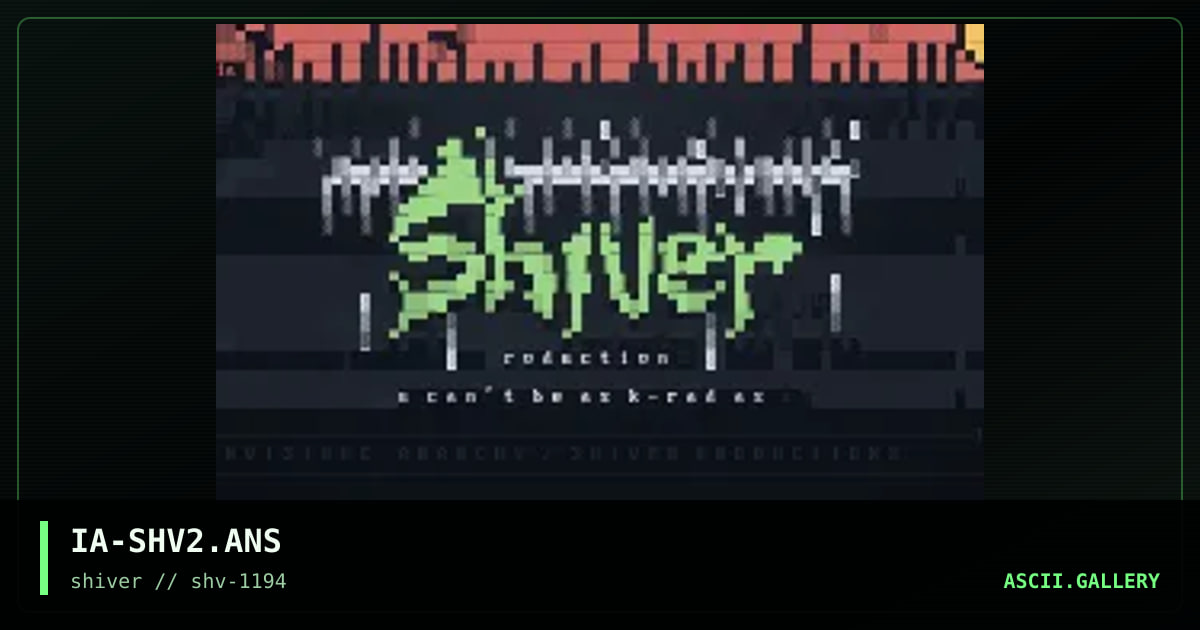 Shiver Promotional #2, by invisible anarchy, 1994