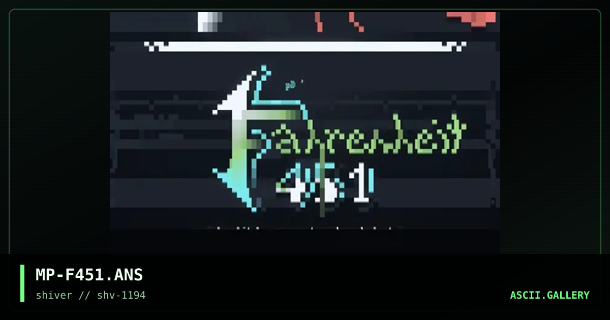 Fahrenheit 451, by mephitopeles, 1994