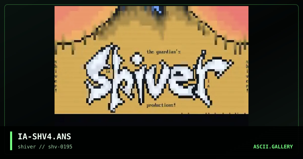 Shiver Promotional, by invisible anarchy, 1995