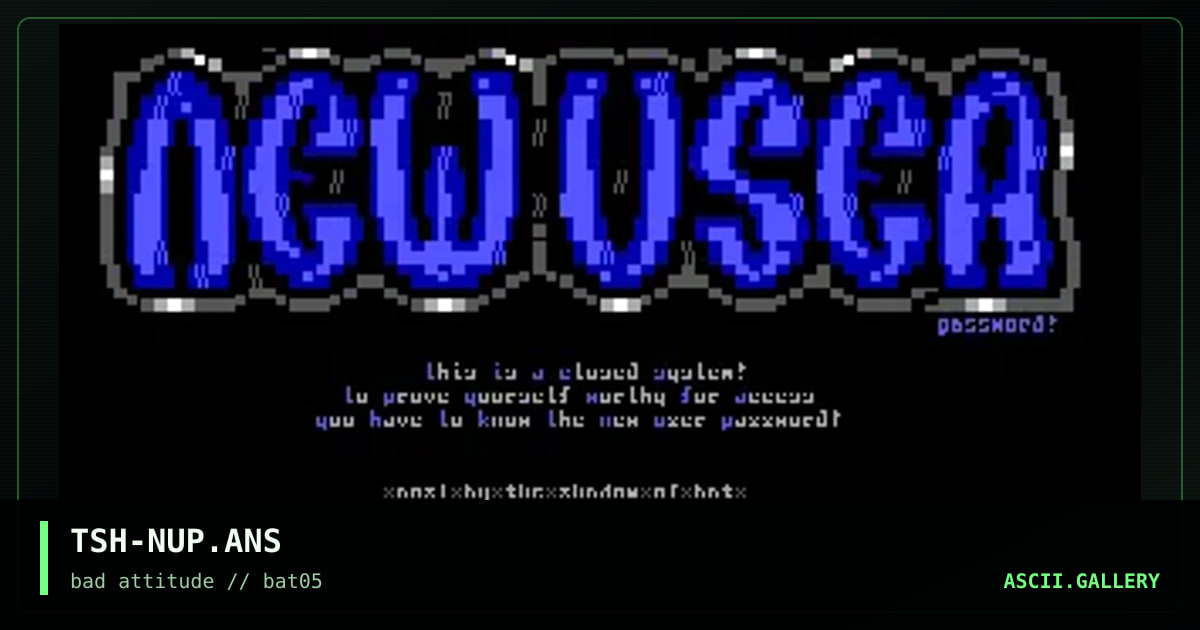new user password, by the shadow, 1997