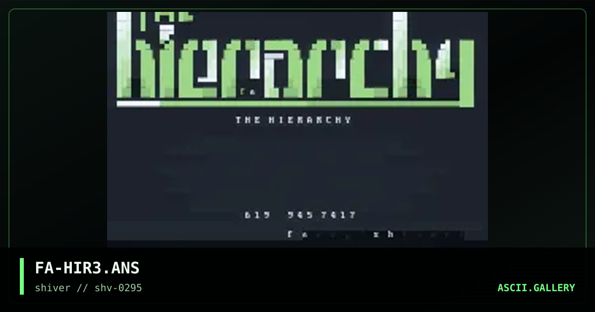 The Hierarchy, by faazy, 1995