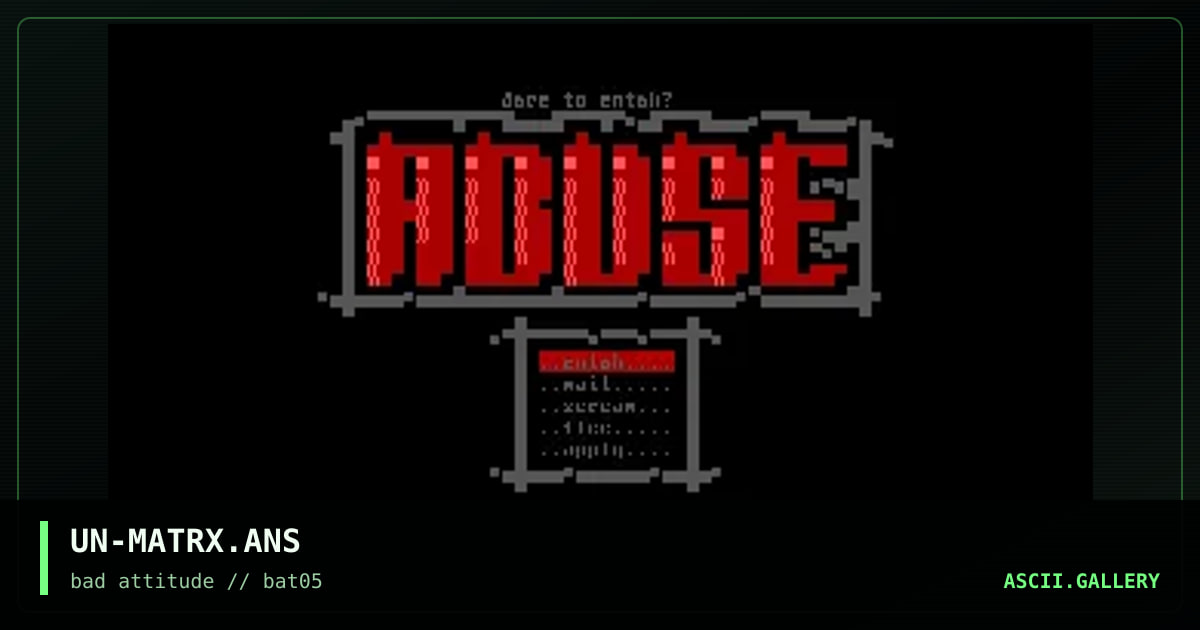 abuse matrix!, by unholy, 1997