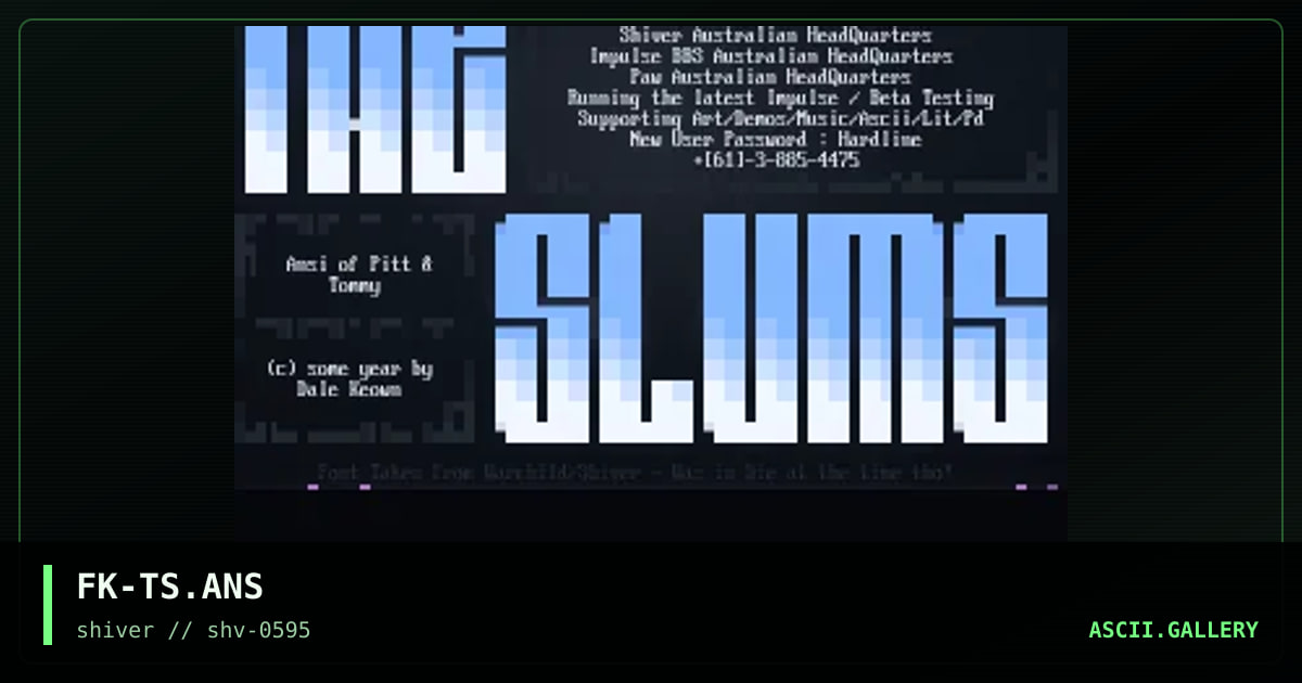 The Slums, by flick, 1995