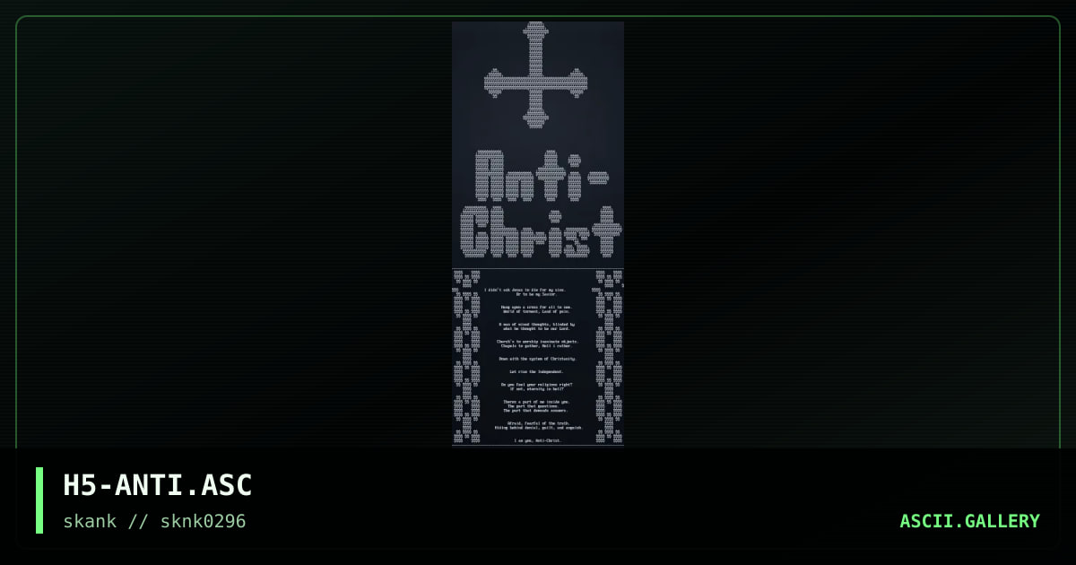 Anti Christ, by halo 5, 1996