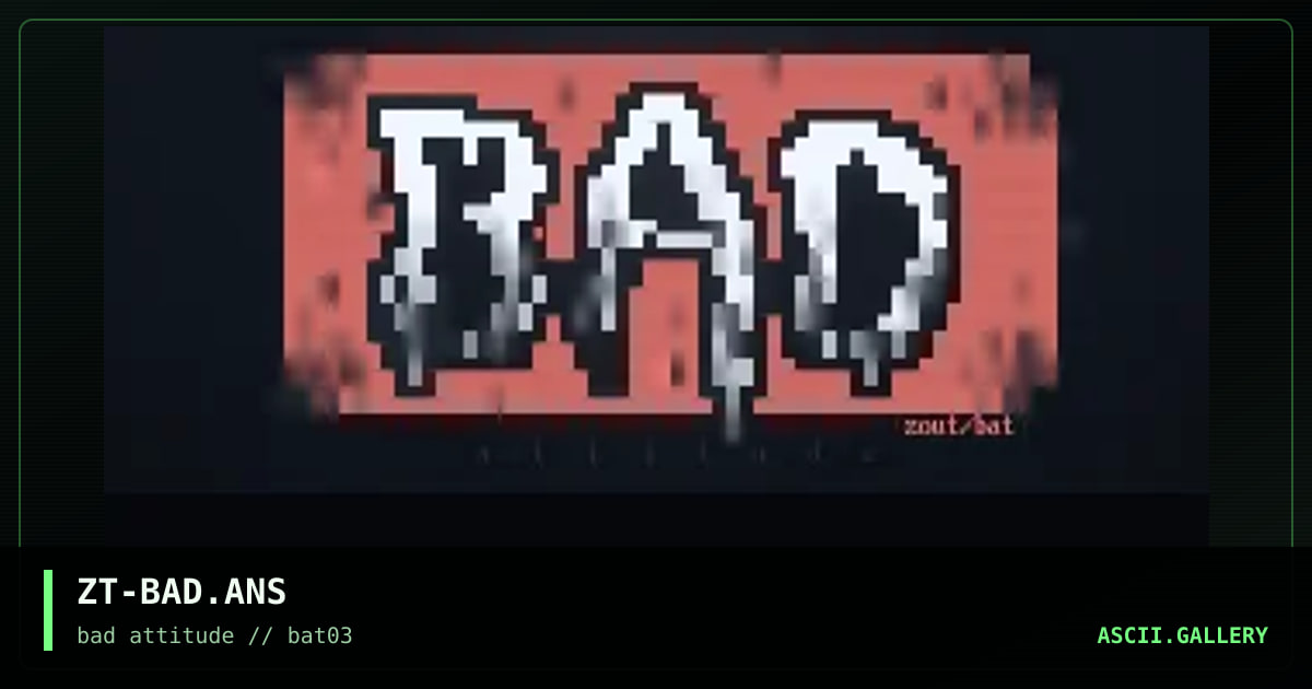 bad attitude logo, by zout, 1996