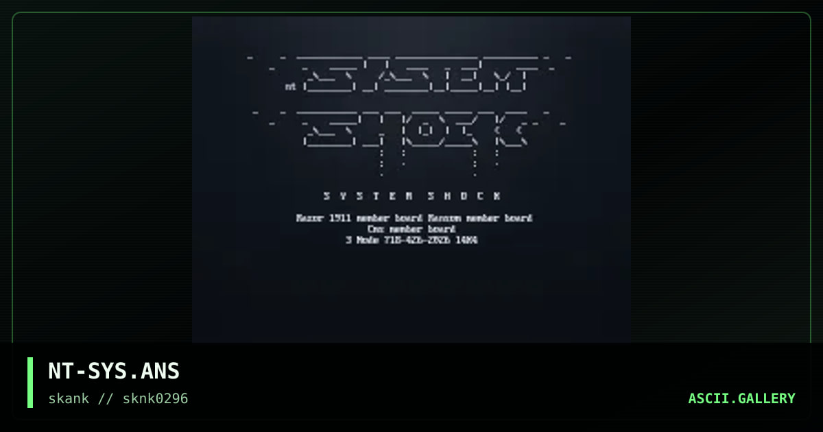 System Shock, by nightrain, 1996