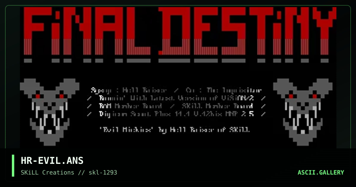HR-EVIL.ANS, by hell raiser, 1993