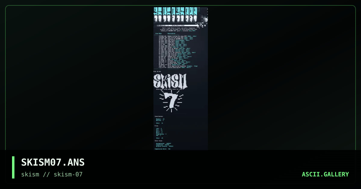 Summary of Skism07.Zip, by untagged, 1997
